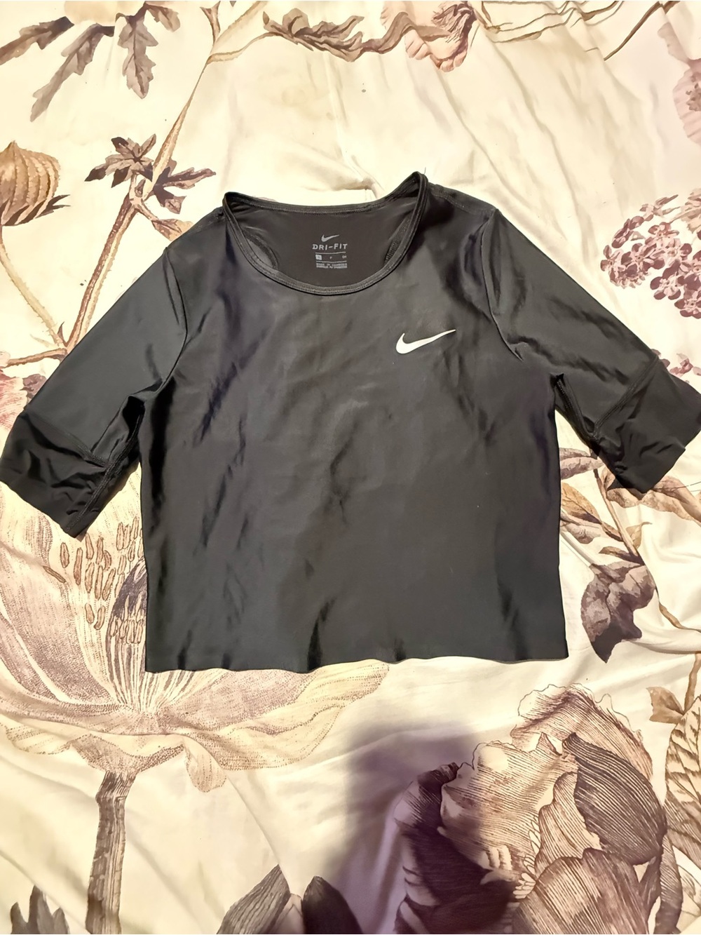 Nike Black Dri-FIT Short Sleeve Athletic Crop Top